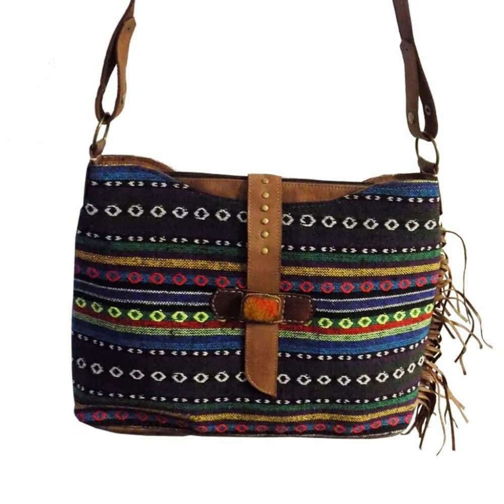 Tribal Style Handmade Multicolor Leather Bag